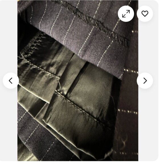 DKNY NAVY BLUE PINSTRIPE WOOL HIGH WAIST PANTS 4 NWOT - Picture 3 of 8